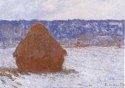 Claude Monet Haystack in the Snow,Overcast Weather china oil painting artist